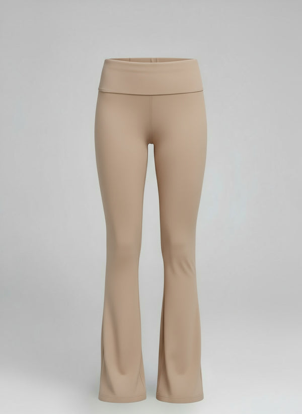 FLOW FLARED PANTS - S / Beige