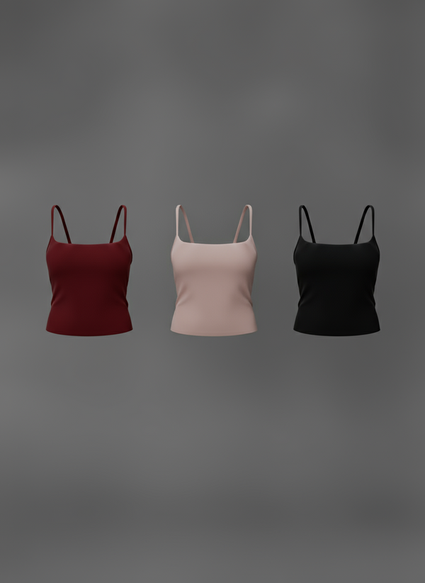 SCULPT TOPS 3-PACK - XS / red/pink/black