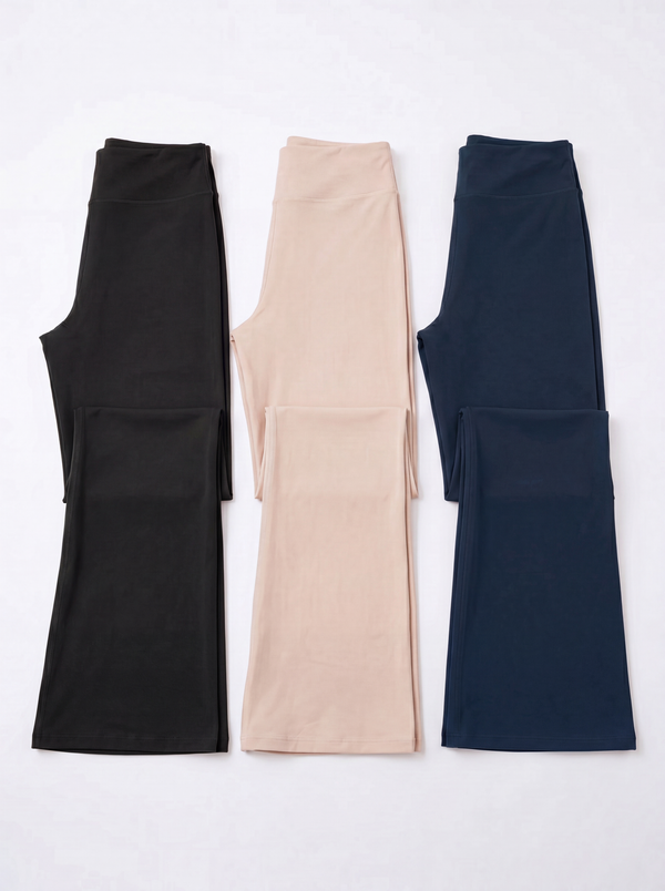 SCULPT STRAIGHT LEG PANTS 3-PACK - XS / black/beige/navy / Regular